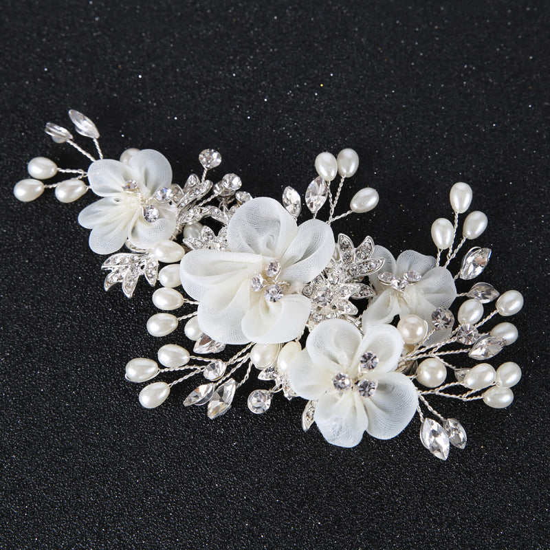 Elegant White Shell Pearl Crystal Hairpin for Wedding & Bridal Hair Accessory
