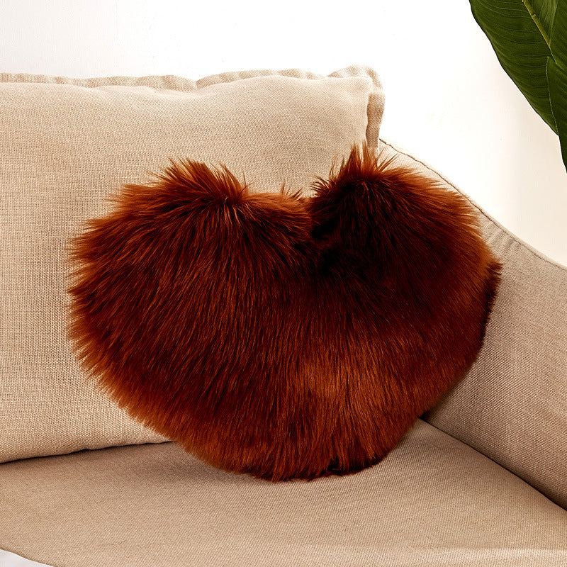 Heart Shaped Plush Cushion Cover European Style All Colors 40x50cm