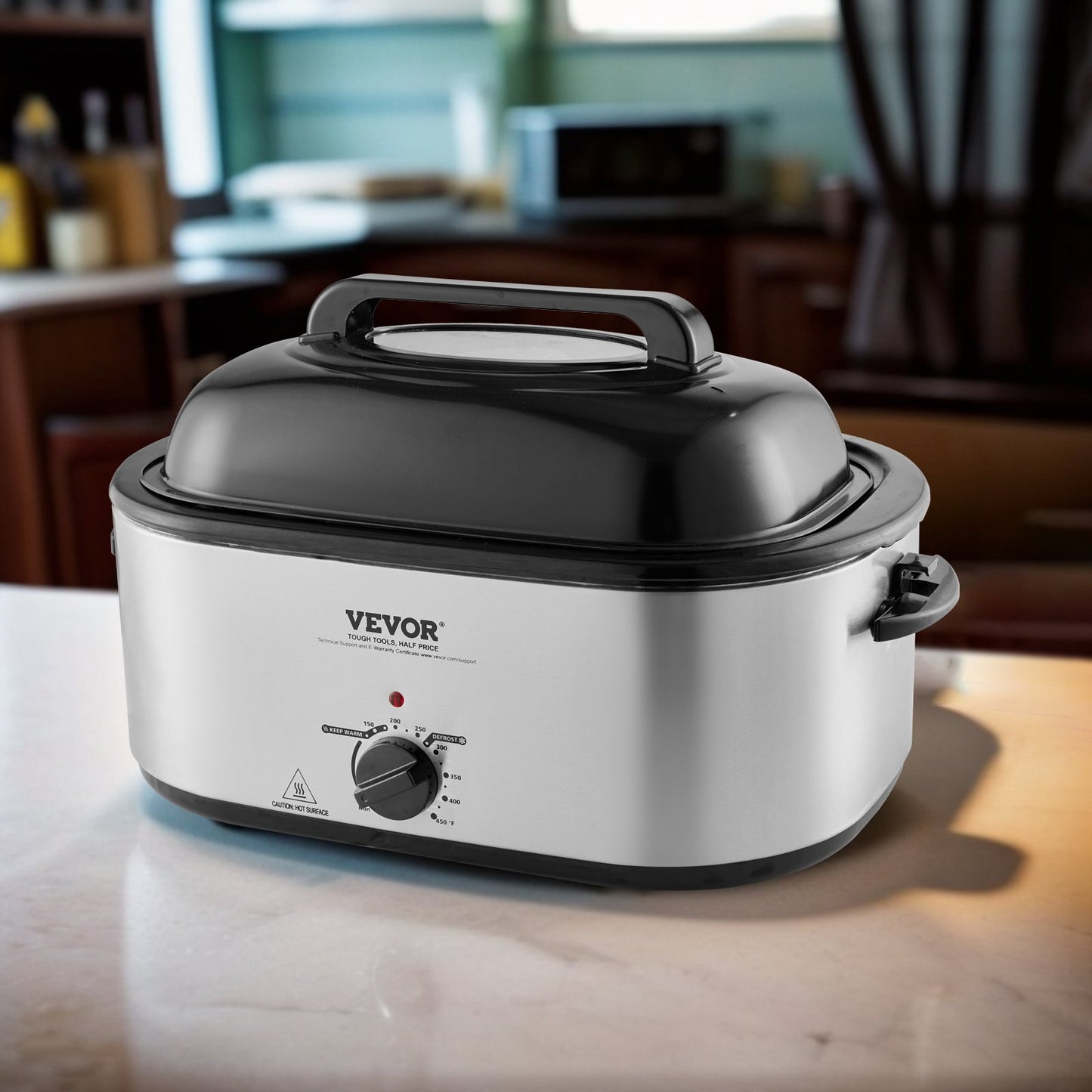Electric Roaster Oven 24 Qt with Self-Basting Lid & Adjustable Temp, Fits 28 lb Turkey