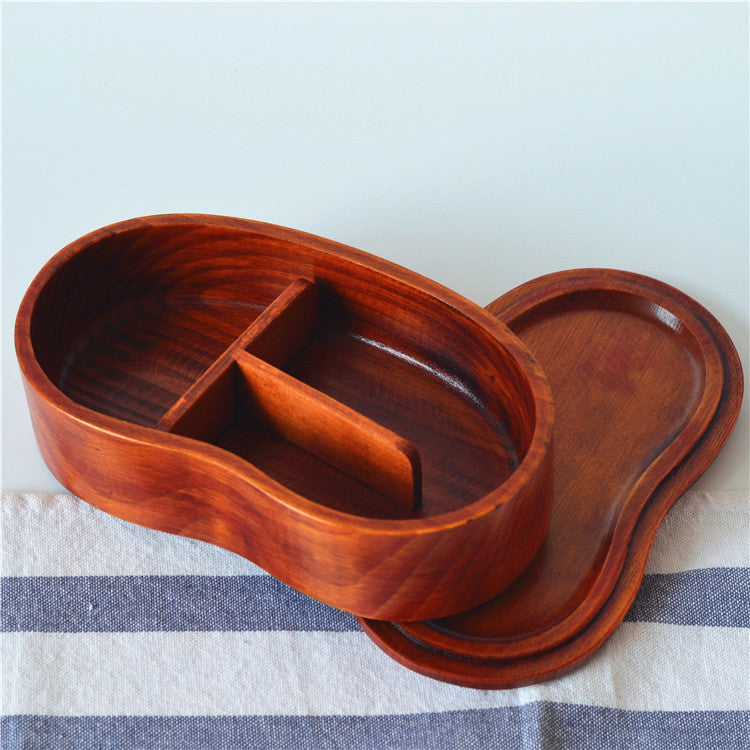 Japanese-Style Wooden Bento Lunch Box - Portable Minimalist Design