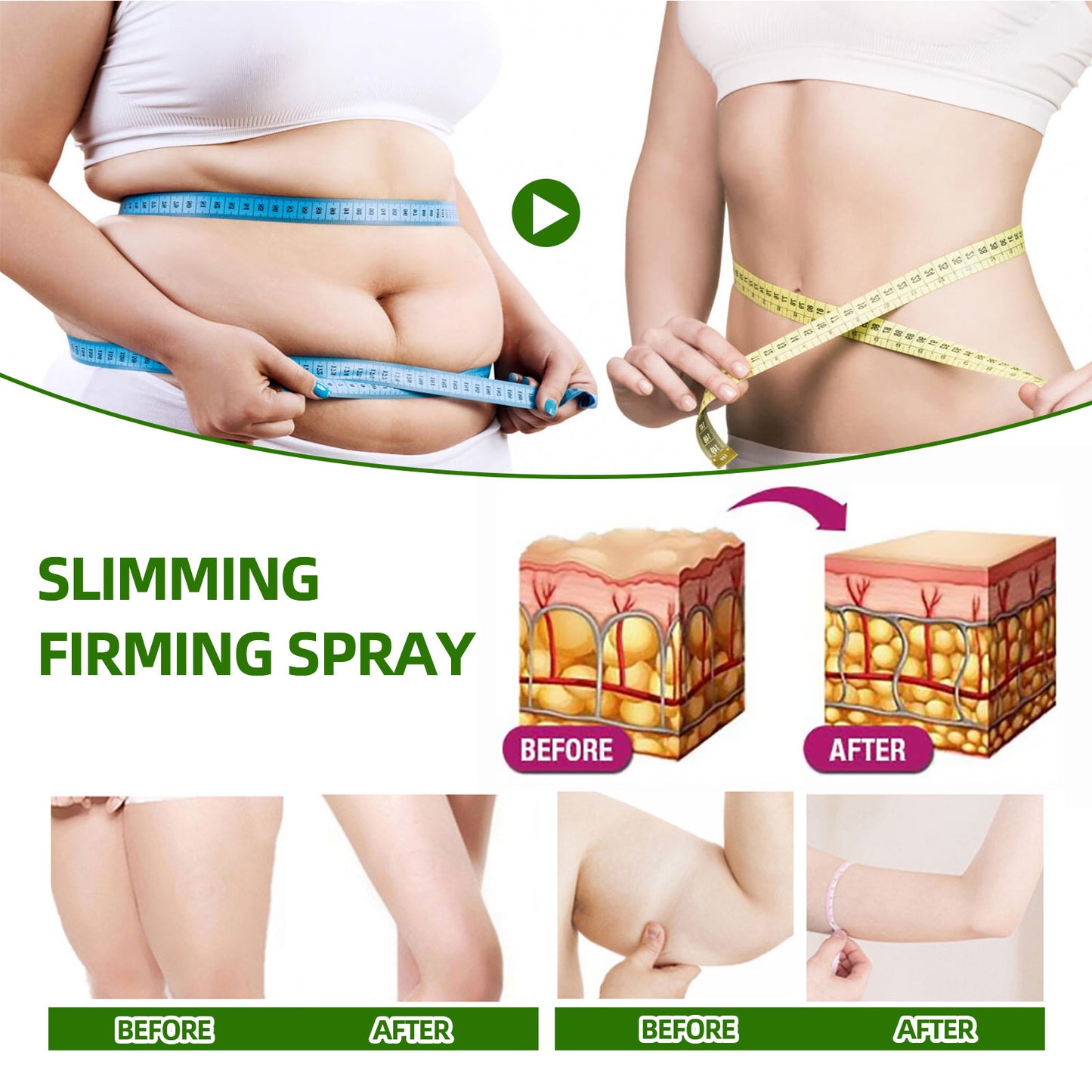 Body Slimming and Firming Spray - Tummy and Arm Toning Massage Lotion