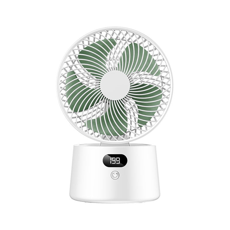 Automatic Oscillating Fan for Home Office Outdoor Use - Quiet, USB & Battery Powered