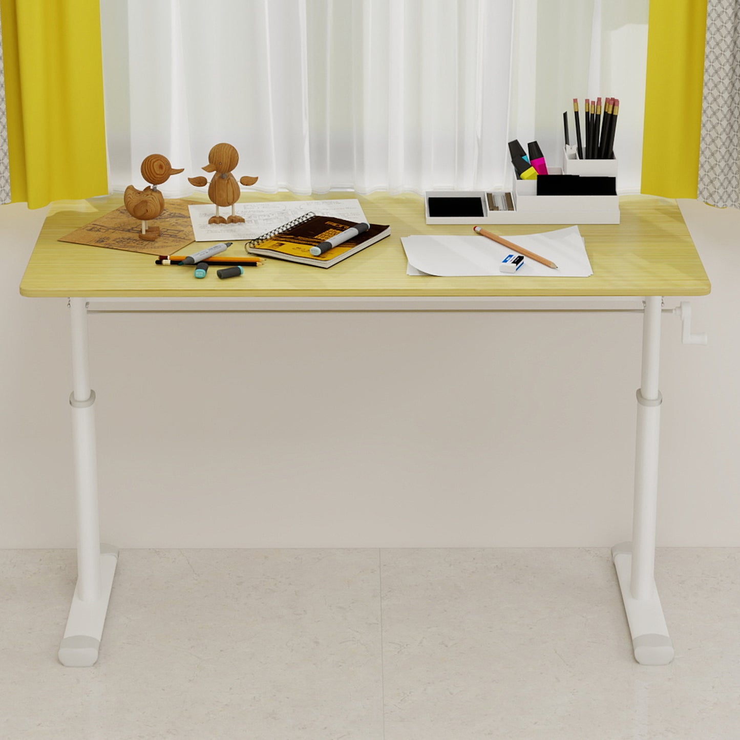 Height Adjustable Study Desk for Home Office - 60cm x 120cm