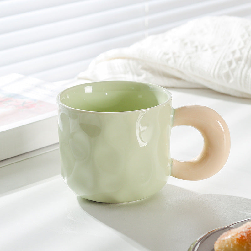 Cute Cartoon Ceramic Mug with Lid and Spoon - Multiple Colors & 500ml