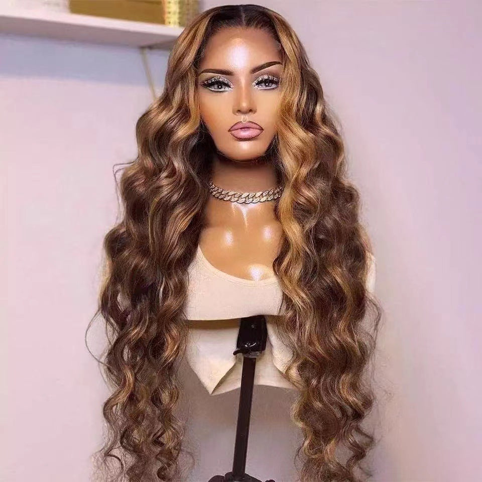Women's Synthetic Long Wavy Hair Wig with Gradient Style - Multiple Colors & Lengths