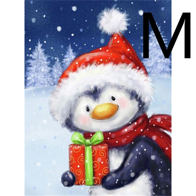 5D Cartoon Diamond Painting Kit for Animals - Penguin Embroidery Craft