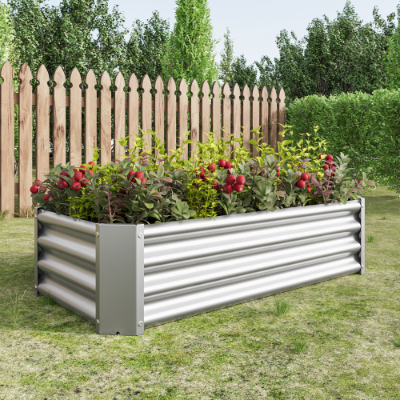 Metal Raised Garden Bed 4x2x1ft for Flowers Vegetables Herbs Outdoor Planter