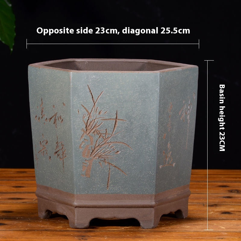 Large Handmade Purple Sand Basin - Home Garden Storage