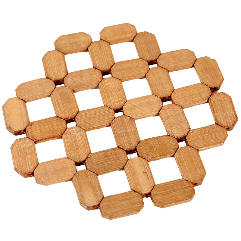 Anti-Scalding Wooden Meal Mats Set – Insulated Bamboo Coasters & Pot Mats
