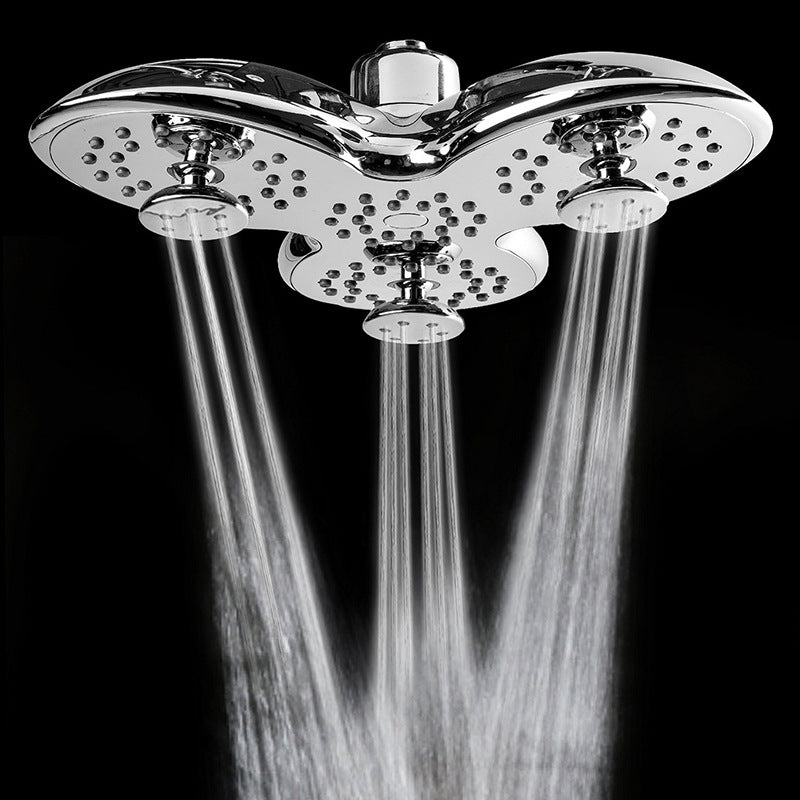 Plastic Multi-Mode Pressurized Shower Head - Silver Bathroom Fixture