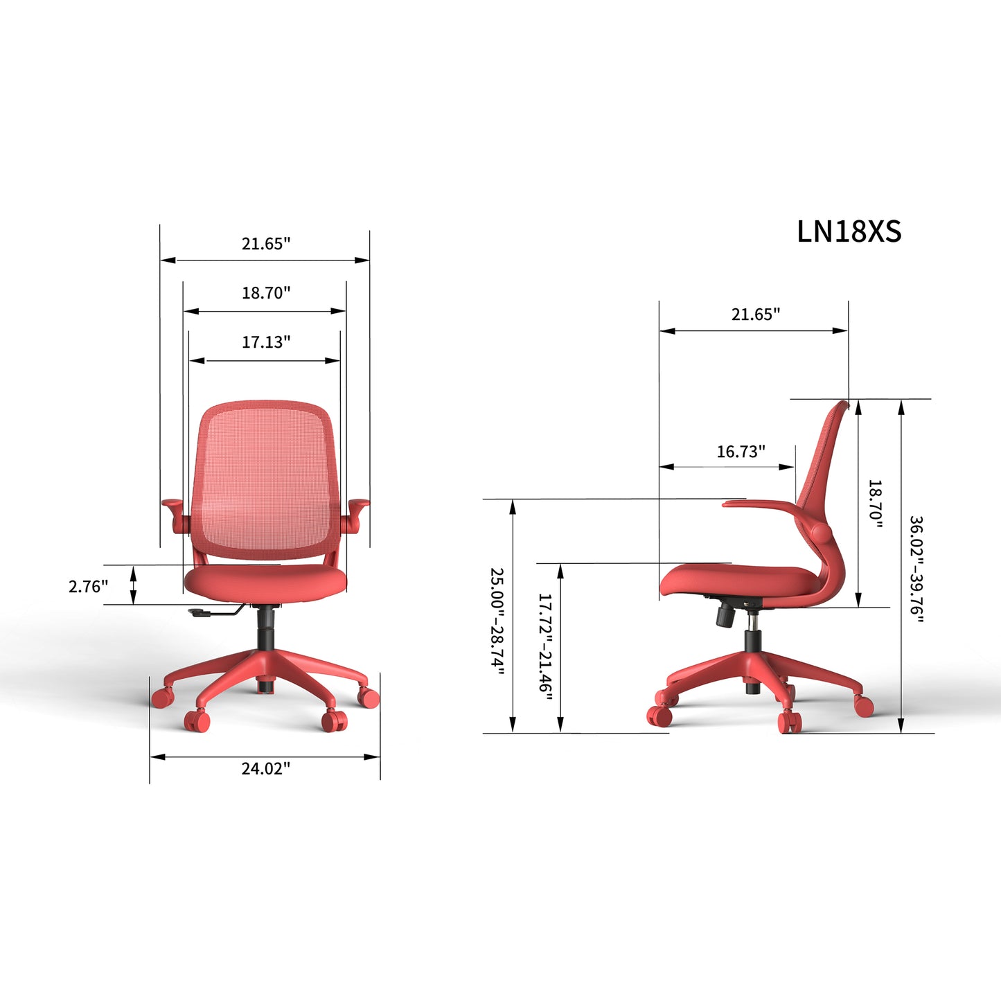Ergonomic Mesh Office Chair - Comfortable & Fireproof - Red
