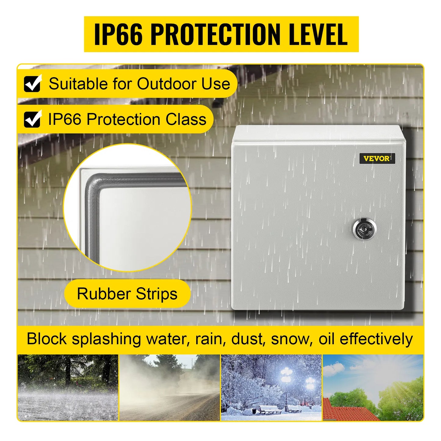 8x8x6 Inch Steel Waterproof Electrical Junction Box IP66 Enclosure
