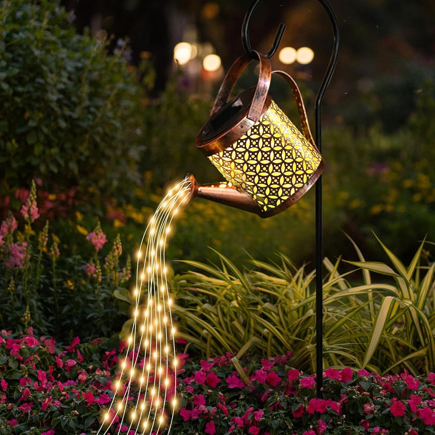 2-Pack Solar Watering Can String Lights - Outdoor Garden Decor