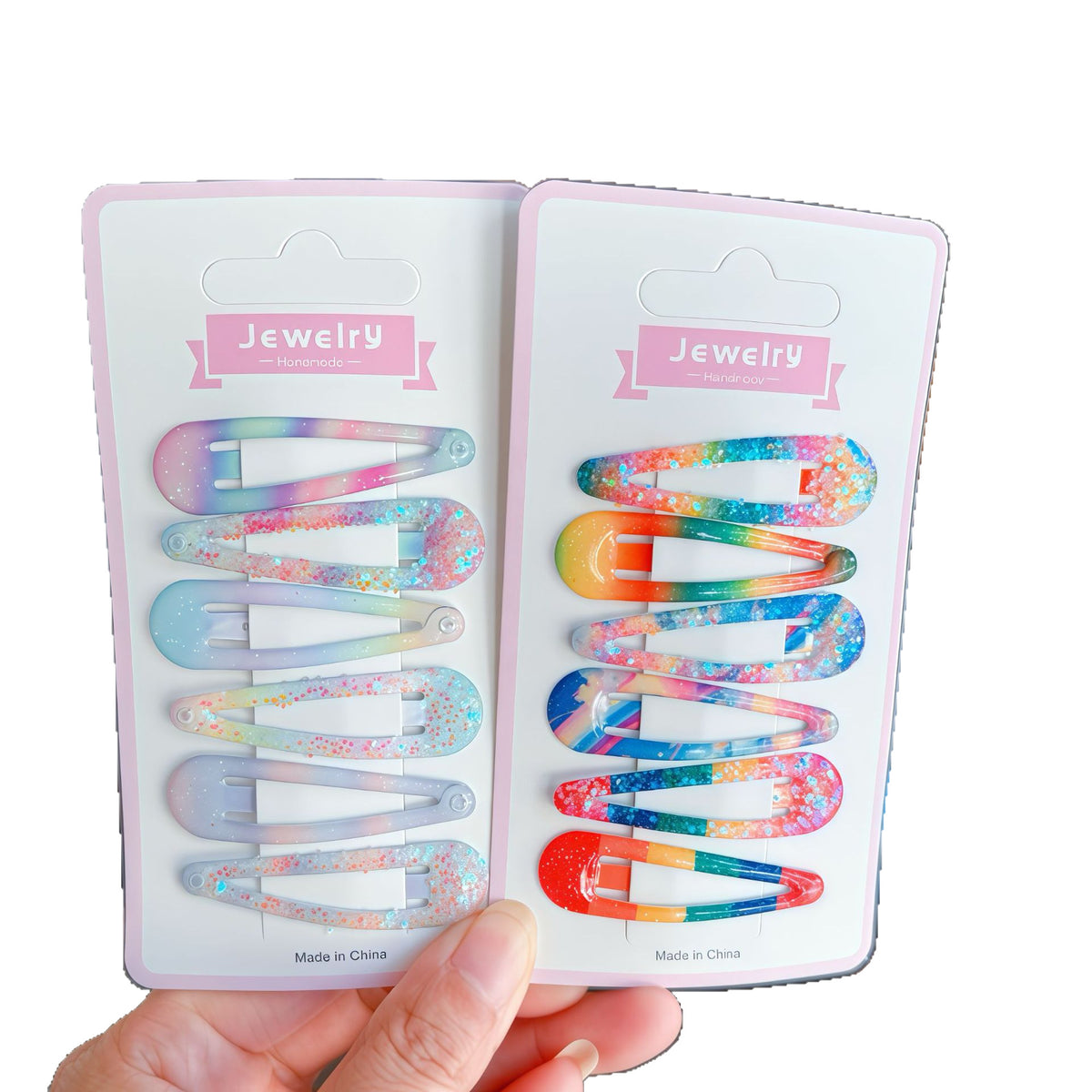 Kids Hair Clip Set with Sequin Side-Clip and Bendable Design - Colorful Series