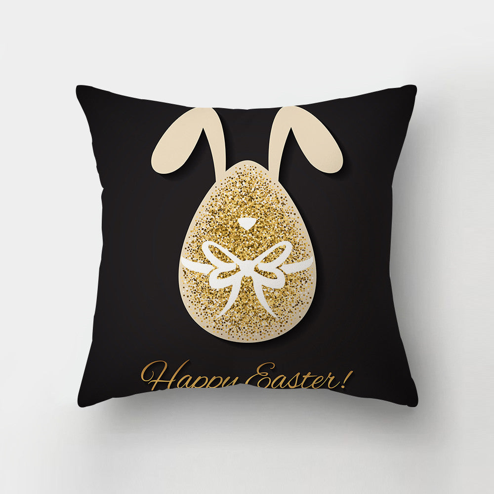 Nordic Minimalist Easter Rabbit Peach Fabric Pillow Cover - Cushion Decor