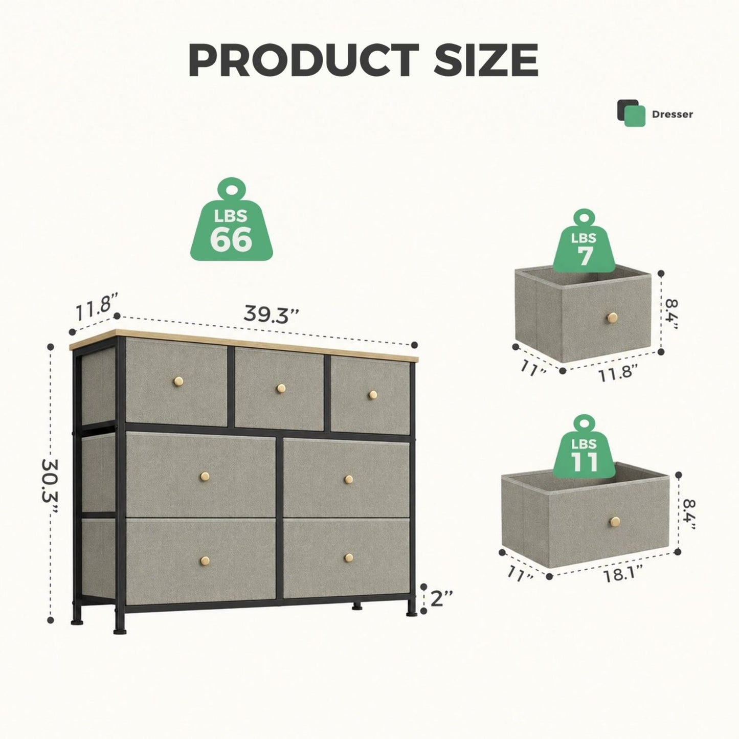 Fabric Storage Dresser - Versatile Chest of Drawers Organizer