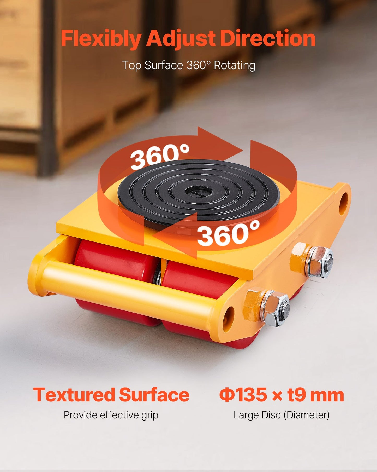 Heavy Duty Machinery Skate Dolly 13,200 LBS Load Capacity Industrial Equipment Mover