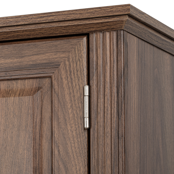 Tall Kitchen Pantry Cabinet with 3 Pull-Out Organizers - Brown