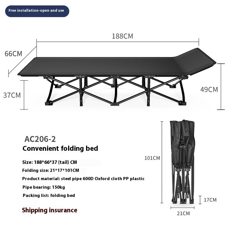 Portable Folding Bed for Camping and Office Use – Lightweight & Space Saving