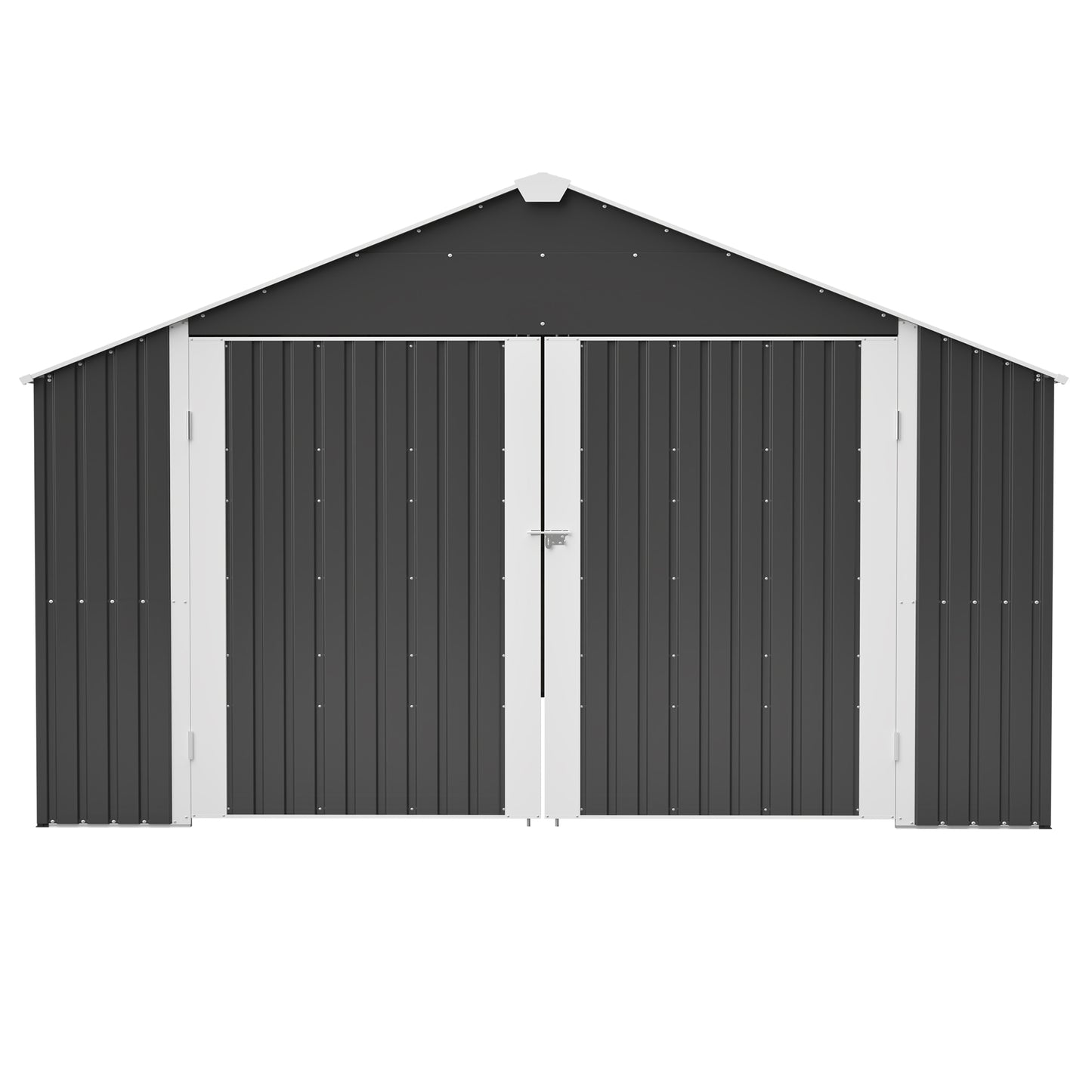 12x20 FT Outdoor Metal Shed - Spacious Storage with Double Doors