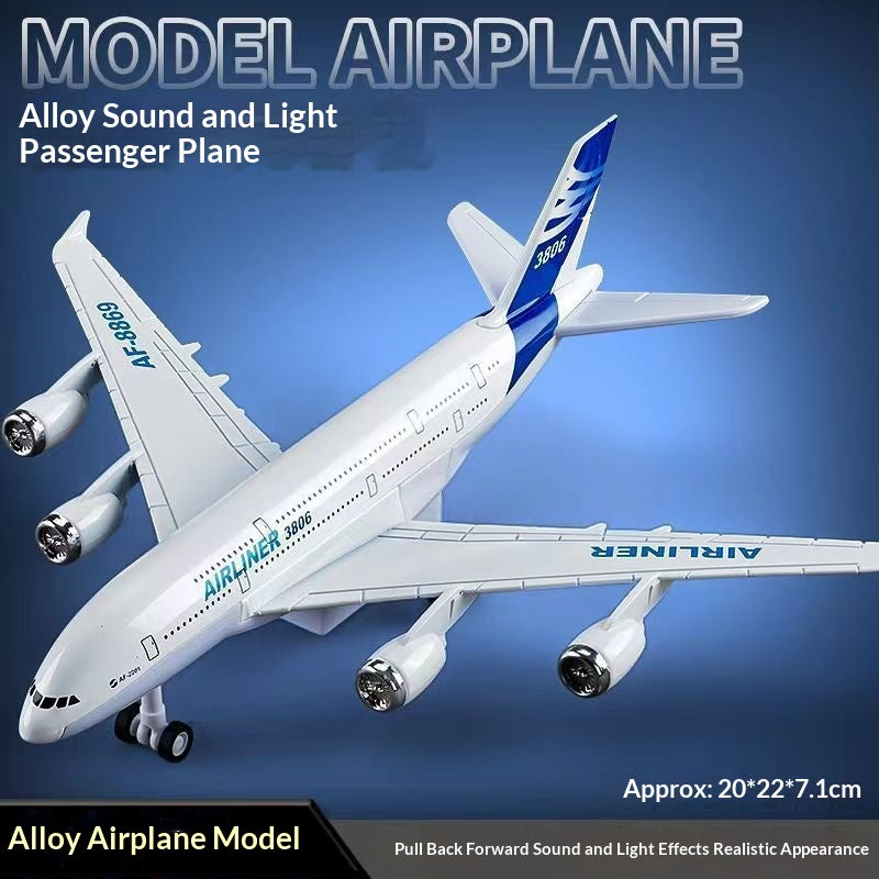 Children's Alloy Airplane Model with Lights and Sound - Flying Toy for Kids