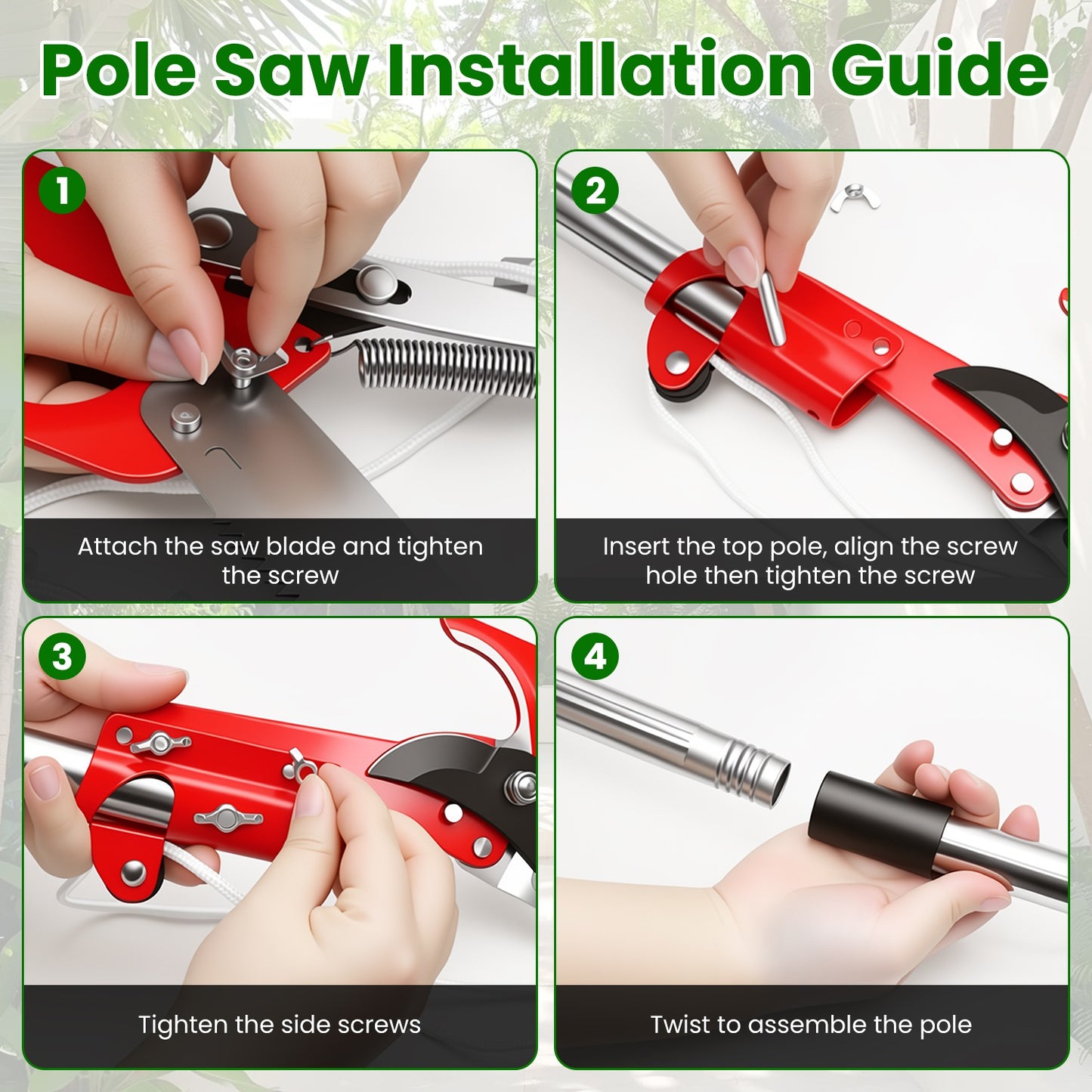 2-in-1 Extendable Pole Saw & Fruit Picker Garden Tool Set