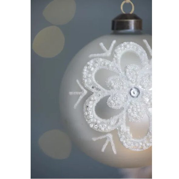 Glass Christmas Ball Ornaments - Set of 6 Decorative 3.9"