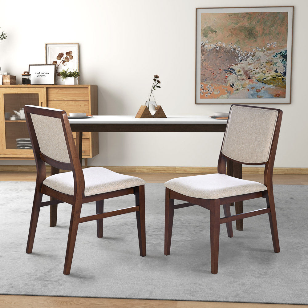 Skylar Beige Fabric Dining Chair Set Of 2