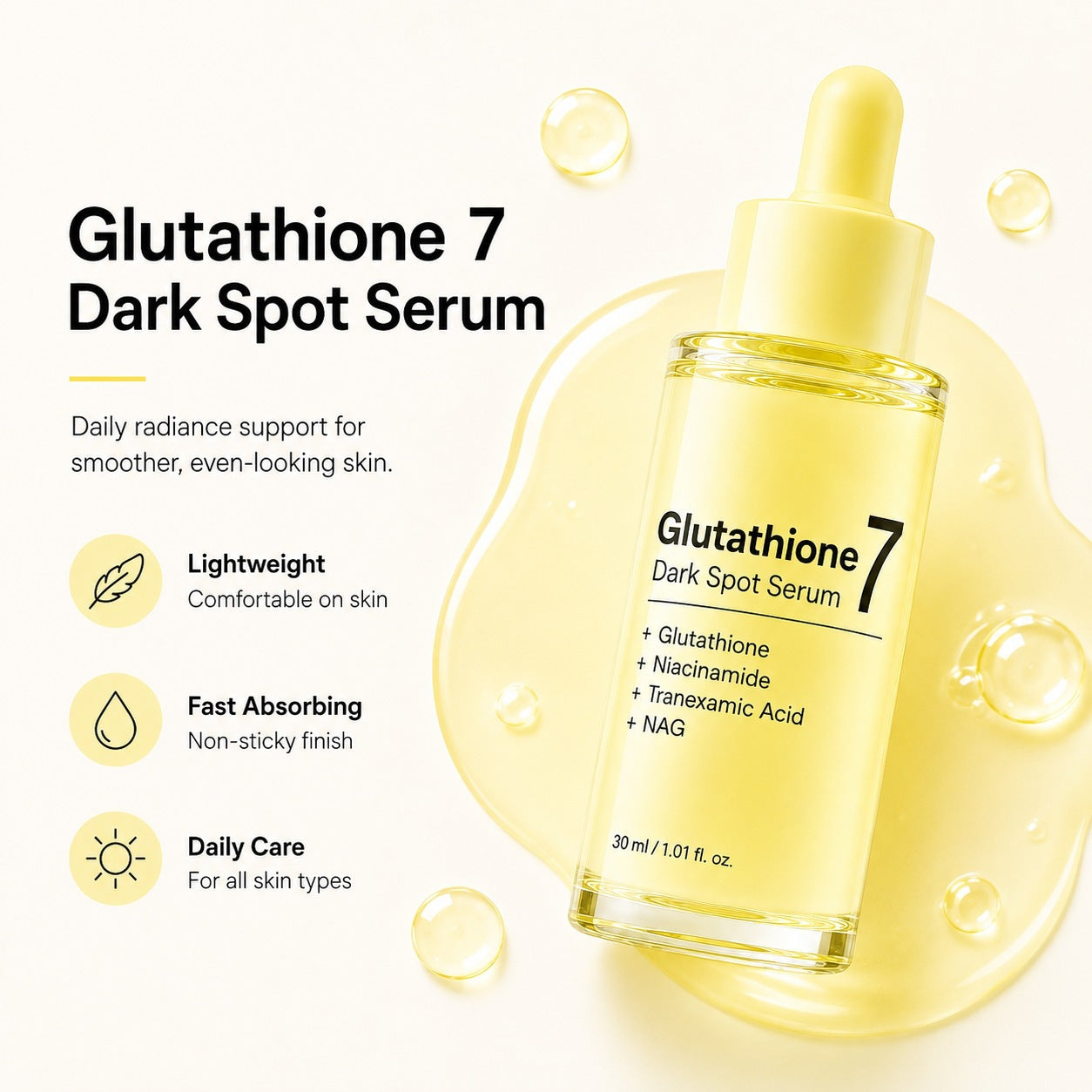 Hydrating Brightening Facial Serum - 30ml Skin Care Concentrate