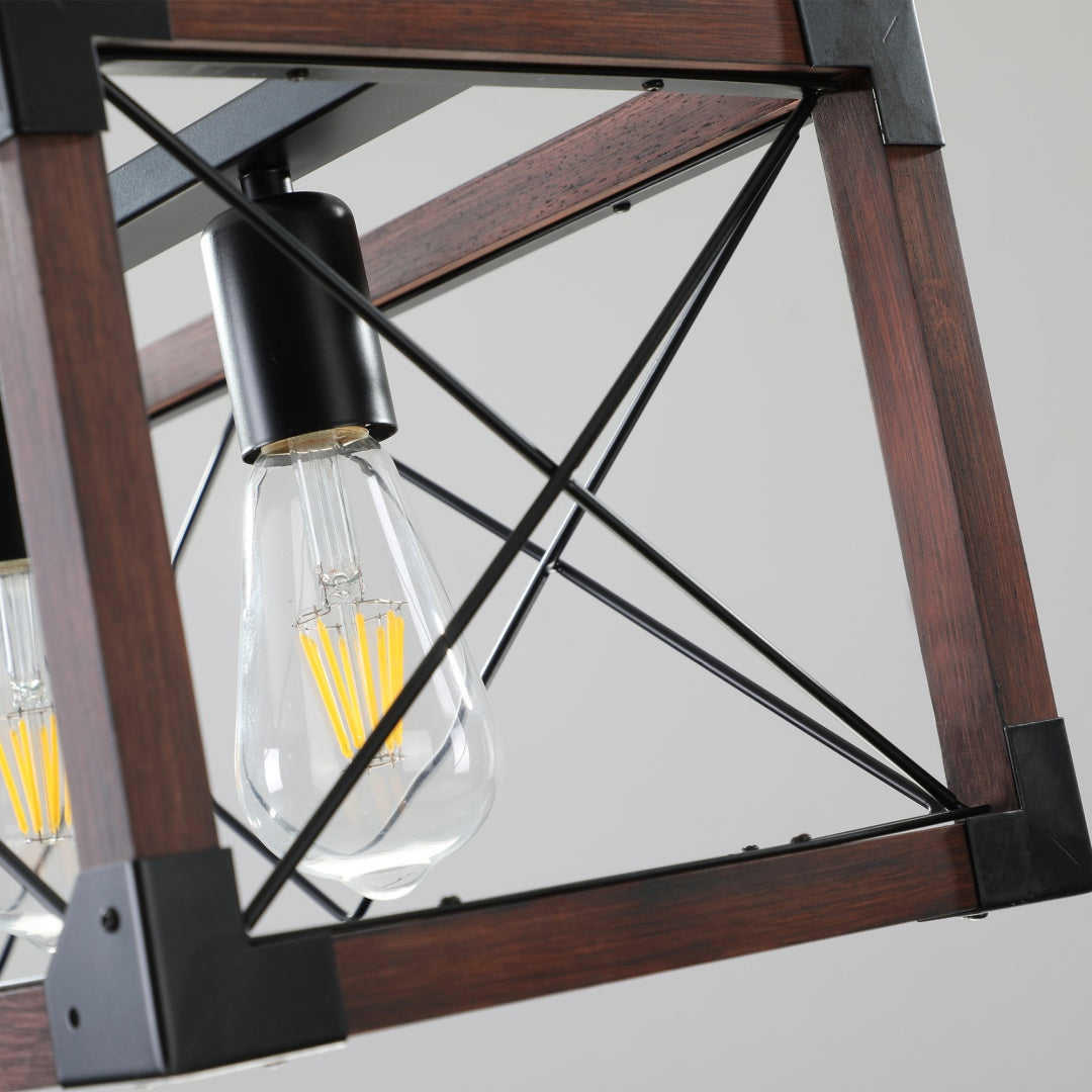 32-inch Redwood Industrial Farmhouse Pendant Light Chandelier