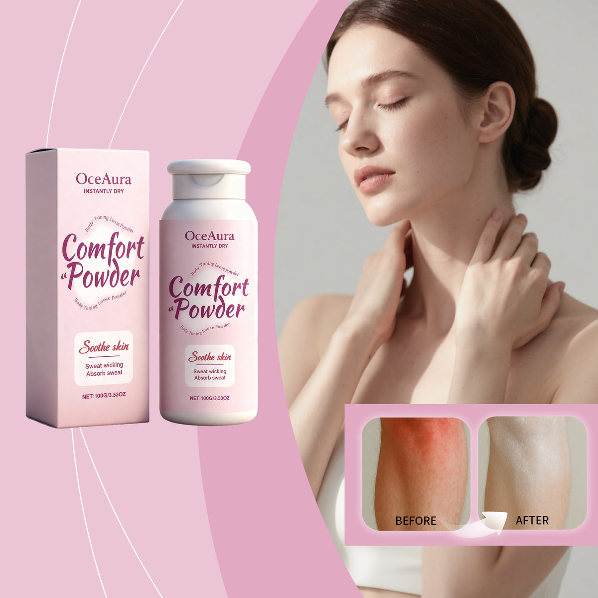 Sweat-Absorbing Body Powder 100g – Stay Dry & Fresh