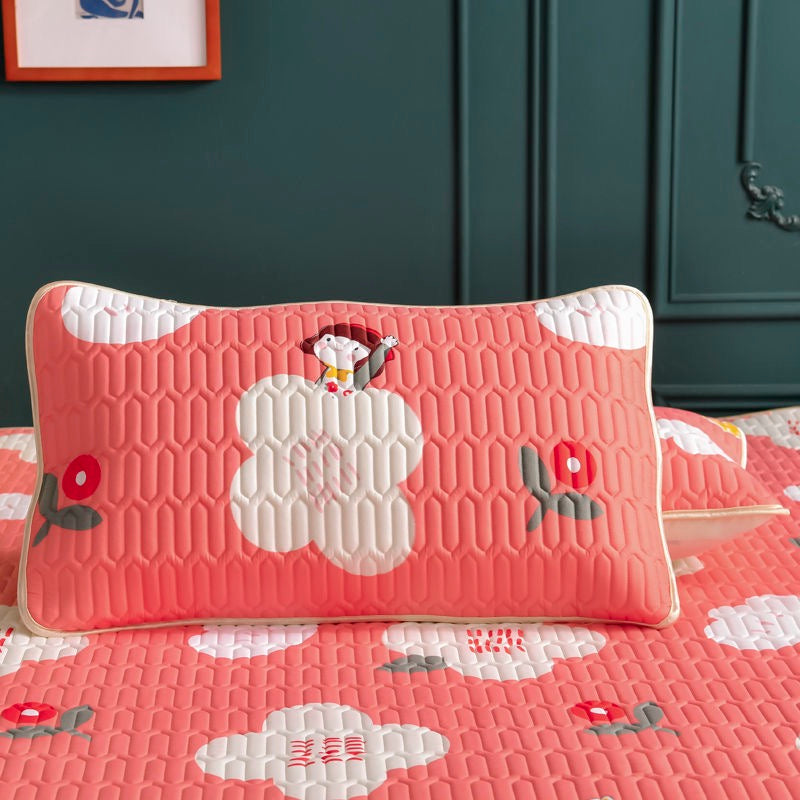 Anti-Mite Latex Pillowcase - Printed Home Bedding Cover, 48x74cm