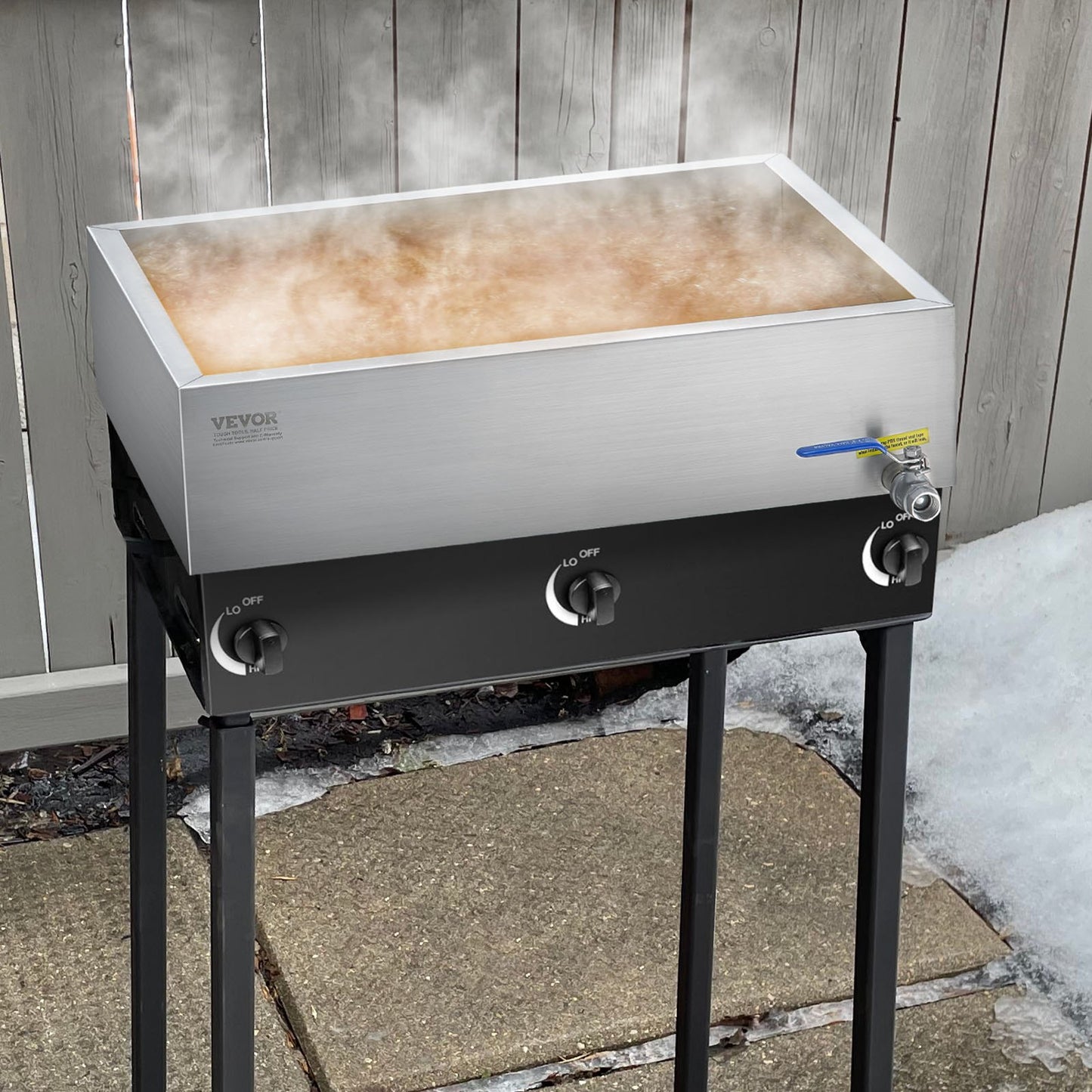 Maple Syrup Evaporator Pan - 304 Stainless Steel with Valve