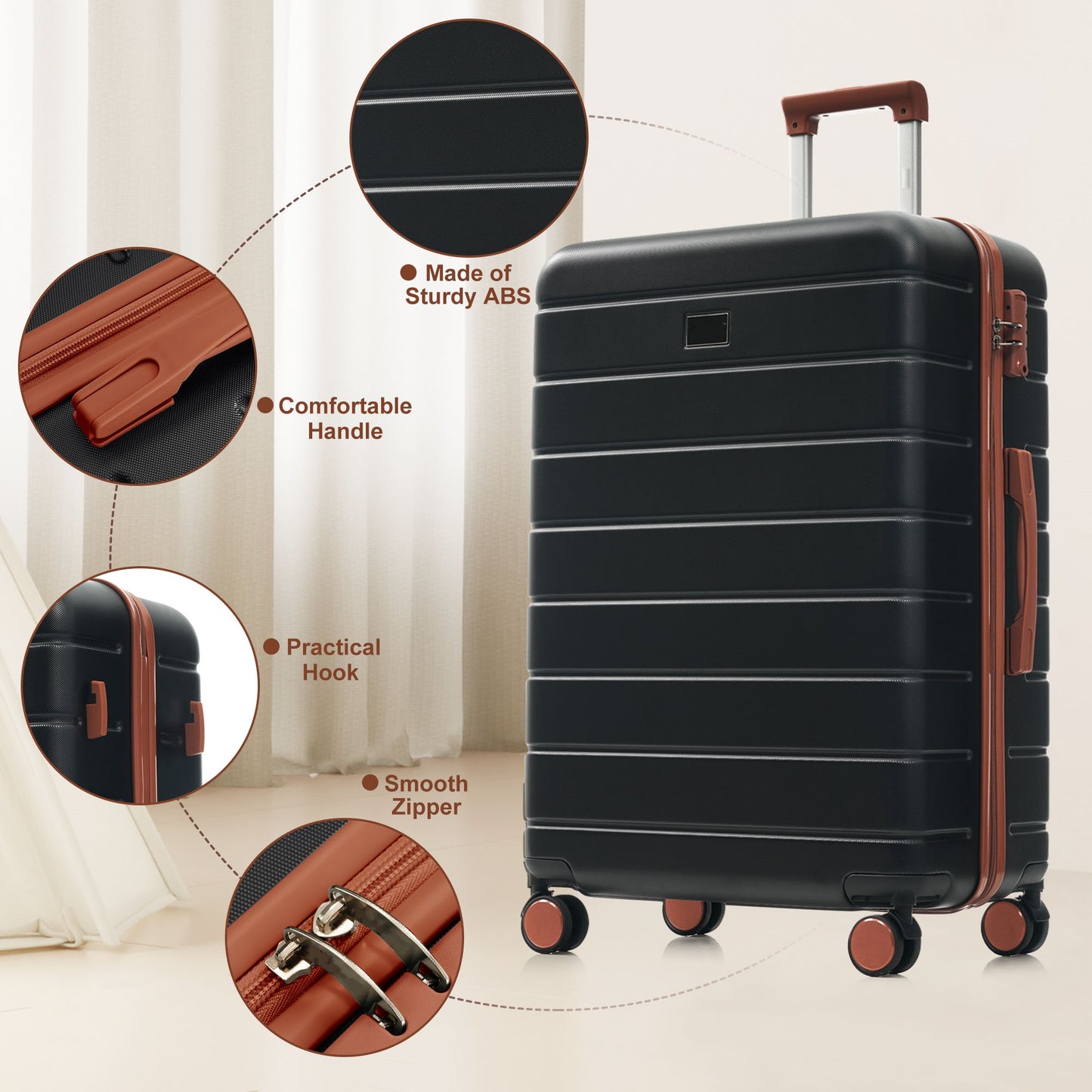 6-Piece Hardside Luggage Set with TSA Lock & Expandable Duffel Bag
