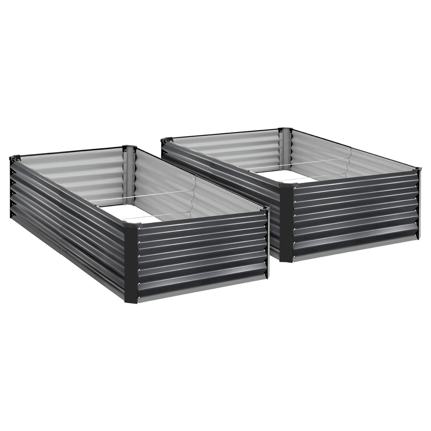 Galvanized Raised Garden Beds Set - 6.67 x 3.35 ft Outdoor Planter Boxes Kit with Gloves