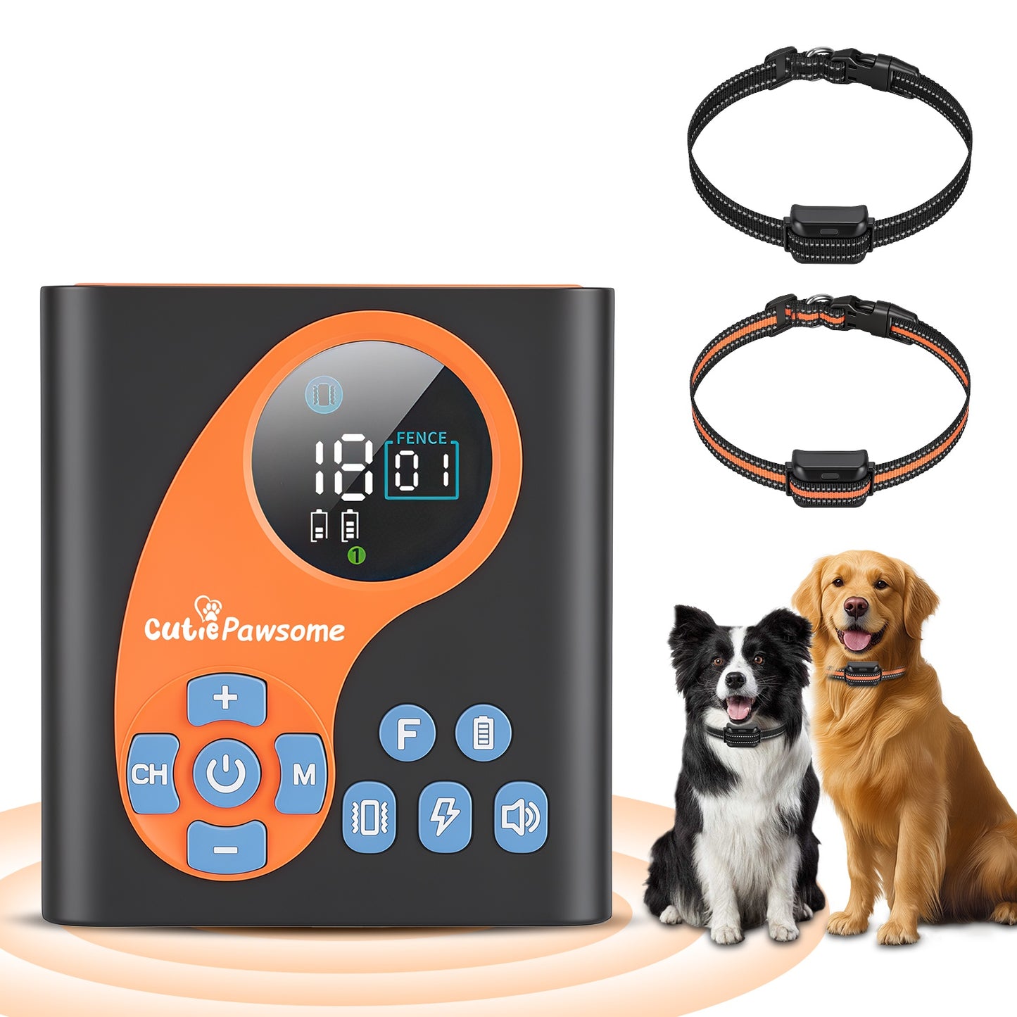 Wireless Dog Fence System with Training Collar, Waterproof, Adjustable Range 722FT