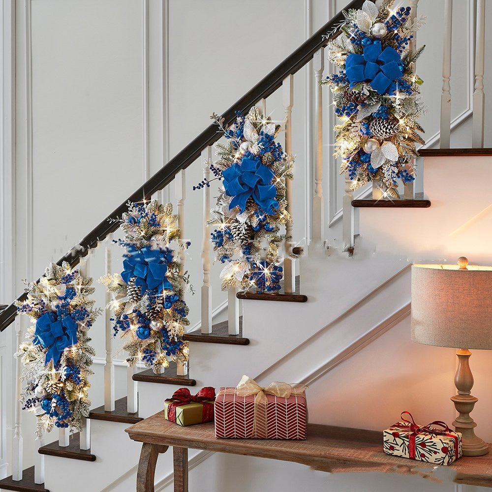Decorative Stair Garland with Glow Options - Festive Home Garden Decor