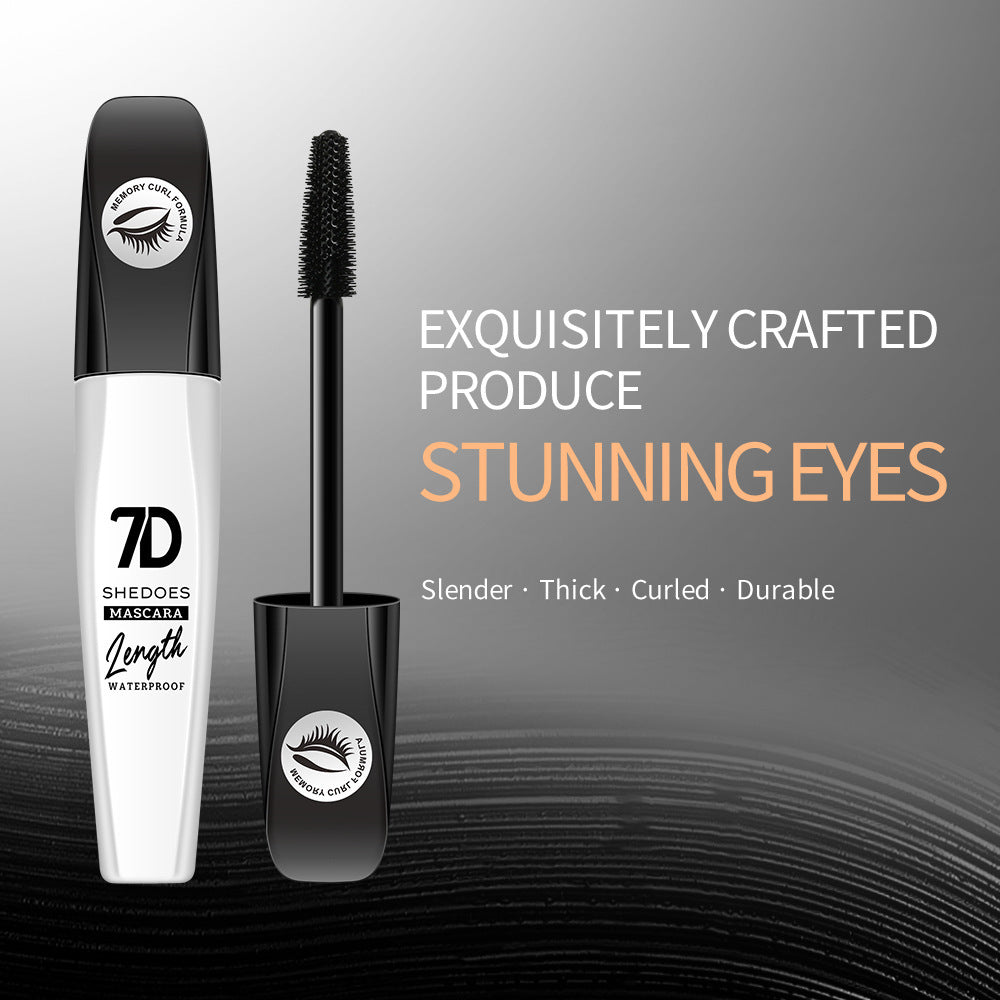 Waterproof 7D Mascara - Smudge-proof, Lengthening & Curling, 10mL