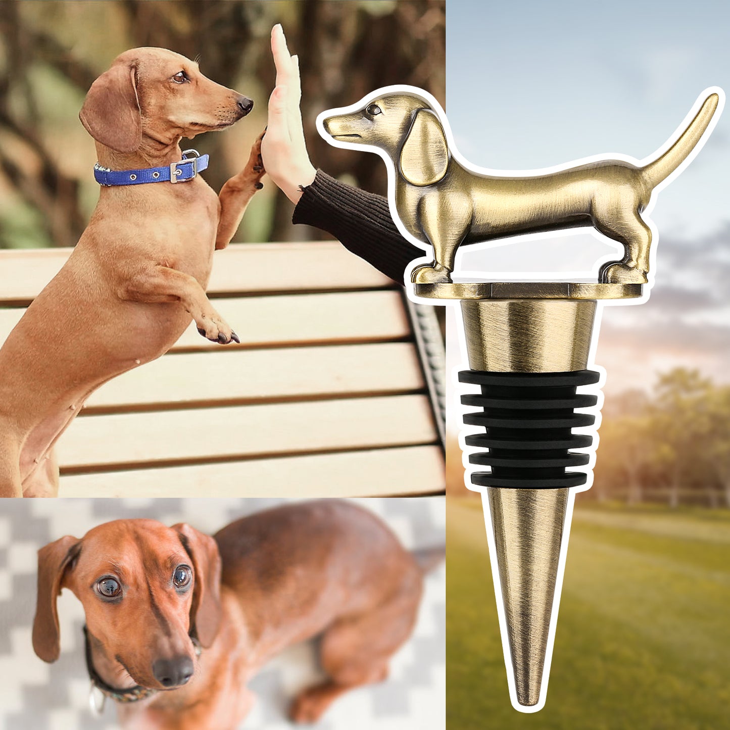 Dachshund Wine Stopper - Unique Dog-Shaped Bottle Sealer