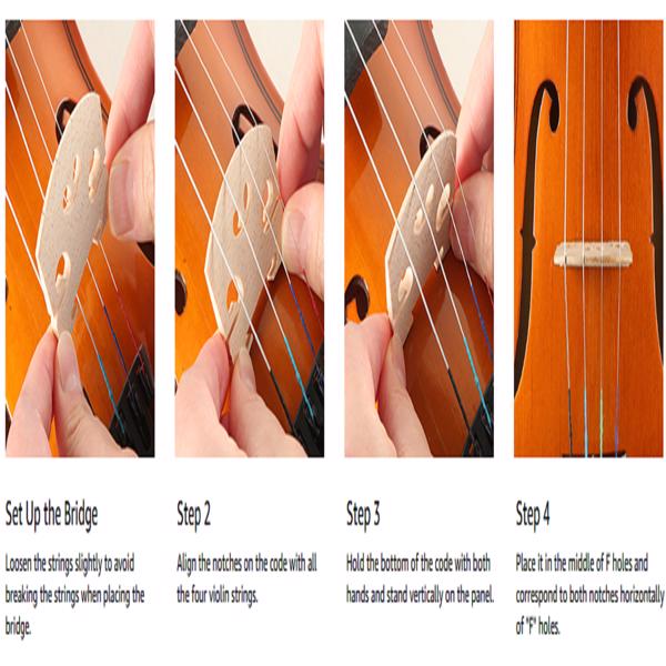 Natural Color Violin Pack with Case, Bow, and Rosin - 3/4 Size