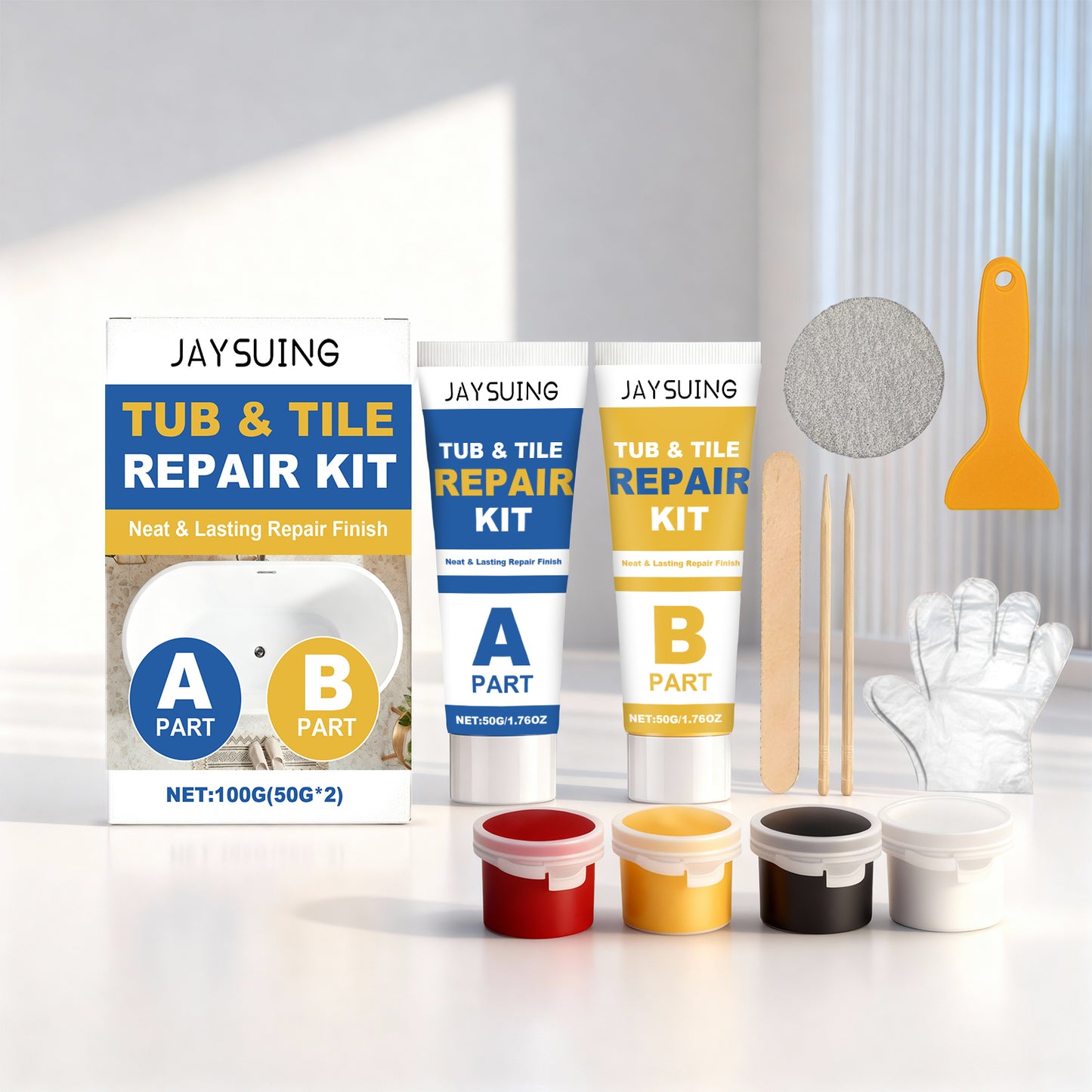 Ceramic Tile Repair Kit for Wall and Floor Tile Rejuvenation