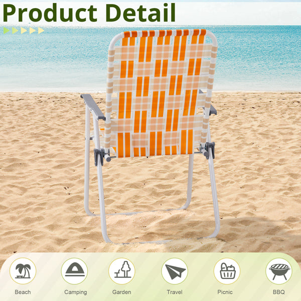 Set of 2 Folding Beach Chairs - Durable & Portable Design