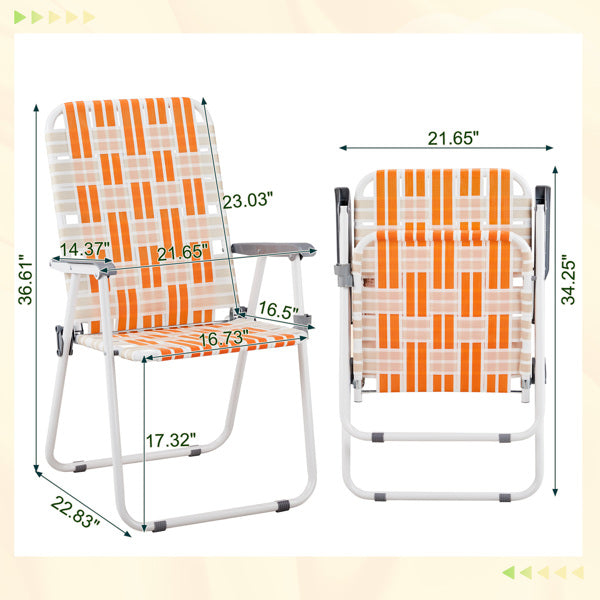 Set of 2 Folding Beach Chairs - Durable & Portable Design