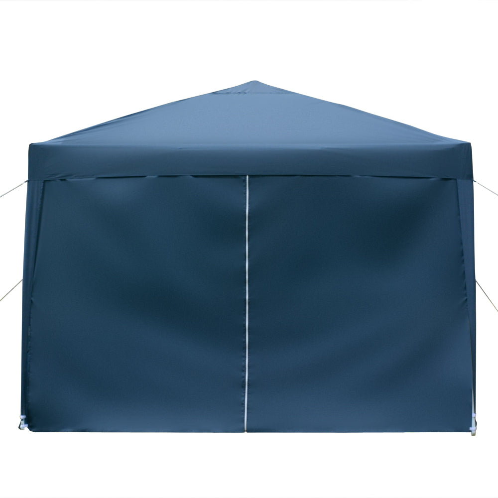 10x10ft Blue Waterproof Folding Tent with 2 Doors & 2 Windows