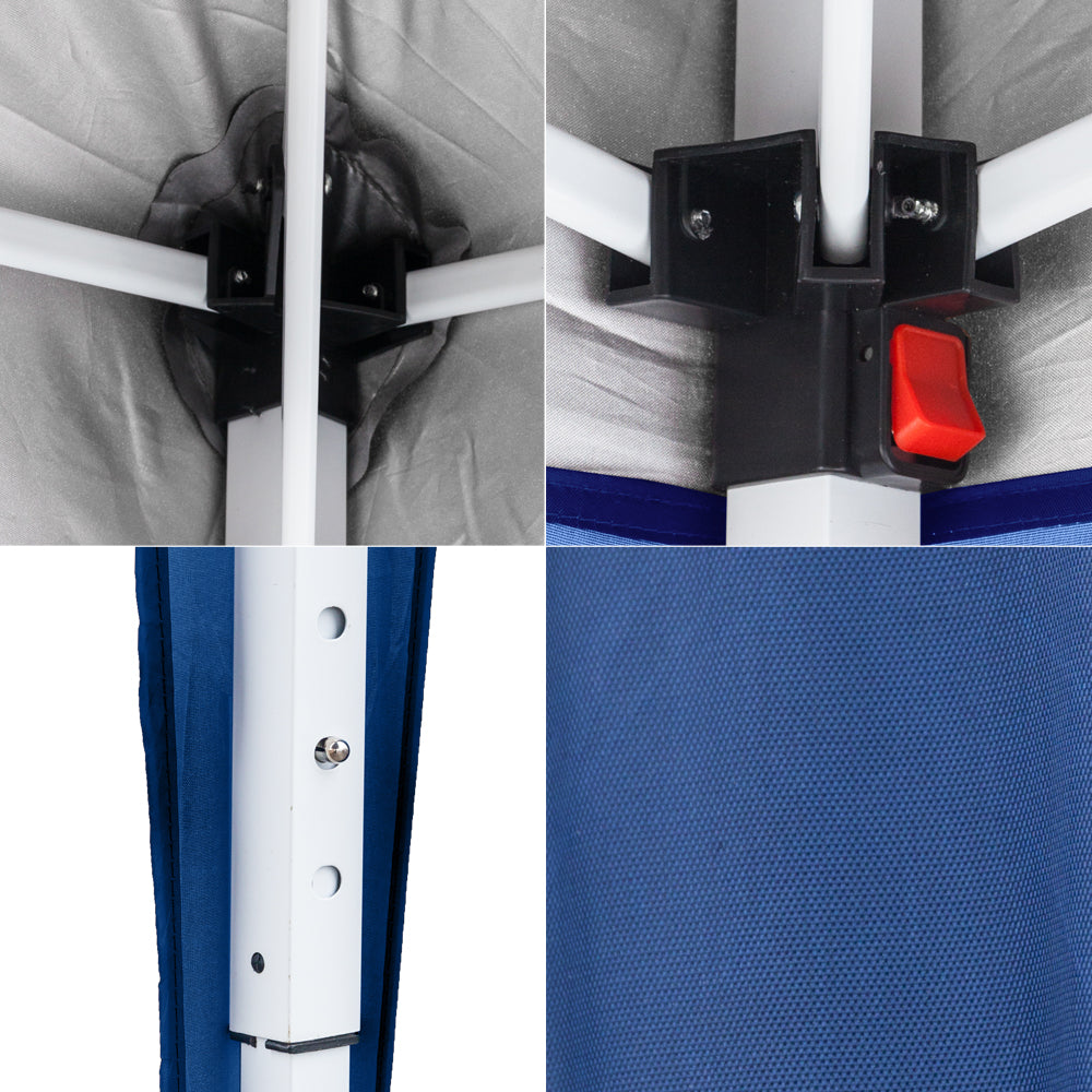 10x10ft Blue Waterproof Folding Tent with 2 Doors & 2 Windows