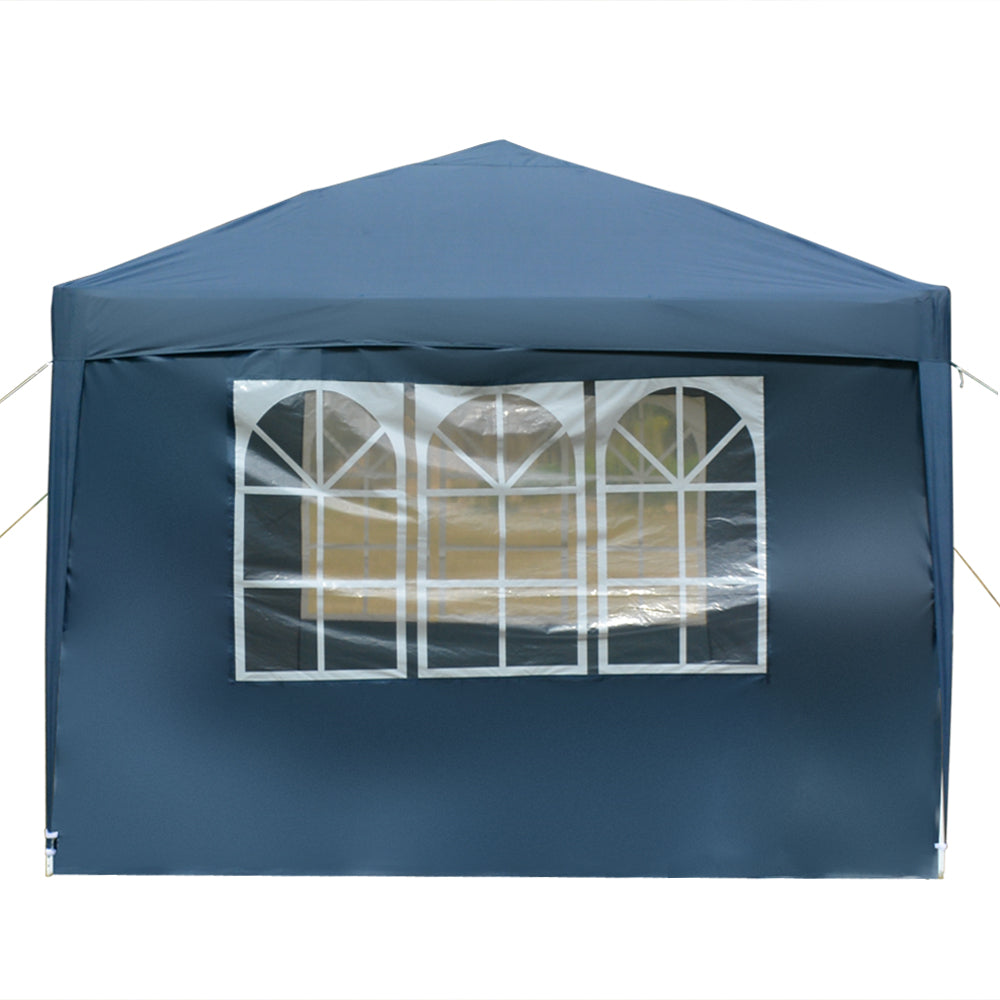 10x10ft Blue Waterproof Folding Tent with 2 Doors & 2 Windows
