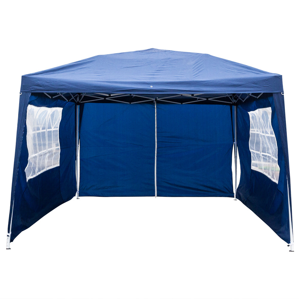 10x10ft Blue Waterproof Folding Tent with 2 Doors & 2 Windows