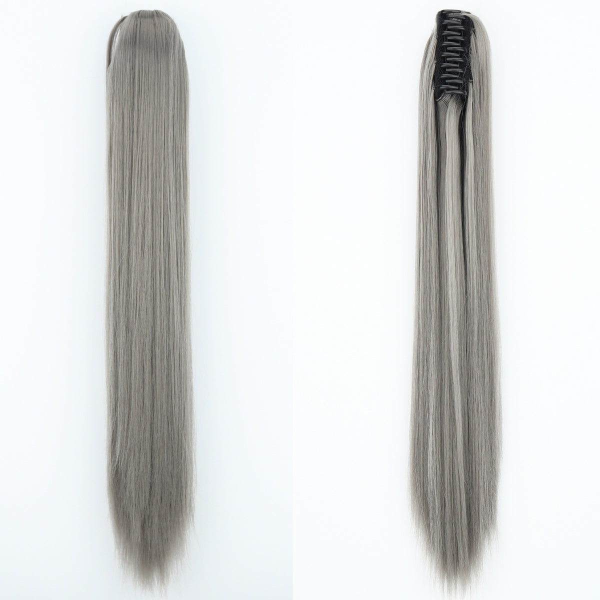 Long Straight Synthetic Wig with Ponytail Claw Clip - Chemical Fiber Hair Extension