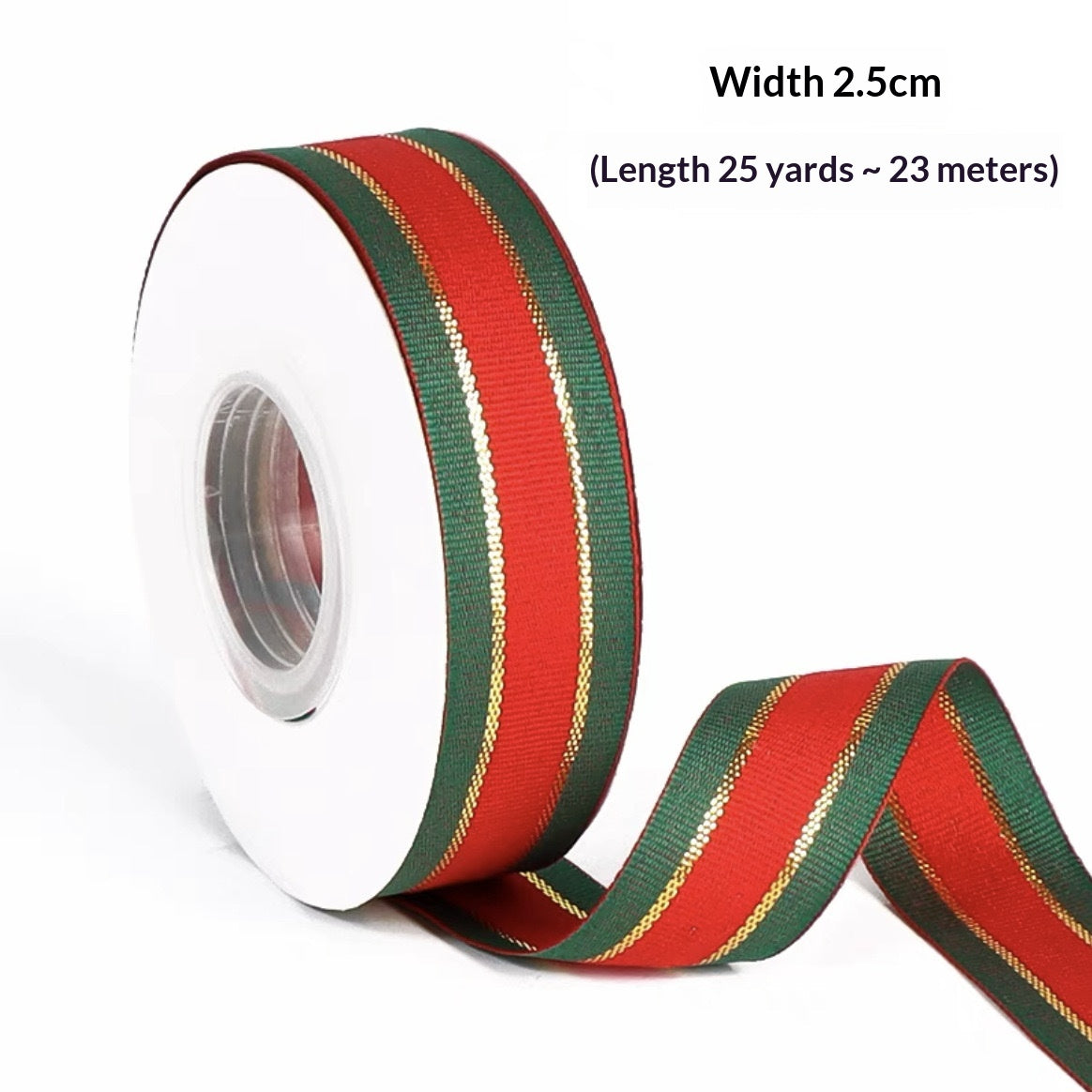 Christmas Ribbon for Gift Wrapping and Cake Decoration - 25 Yards