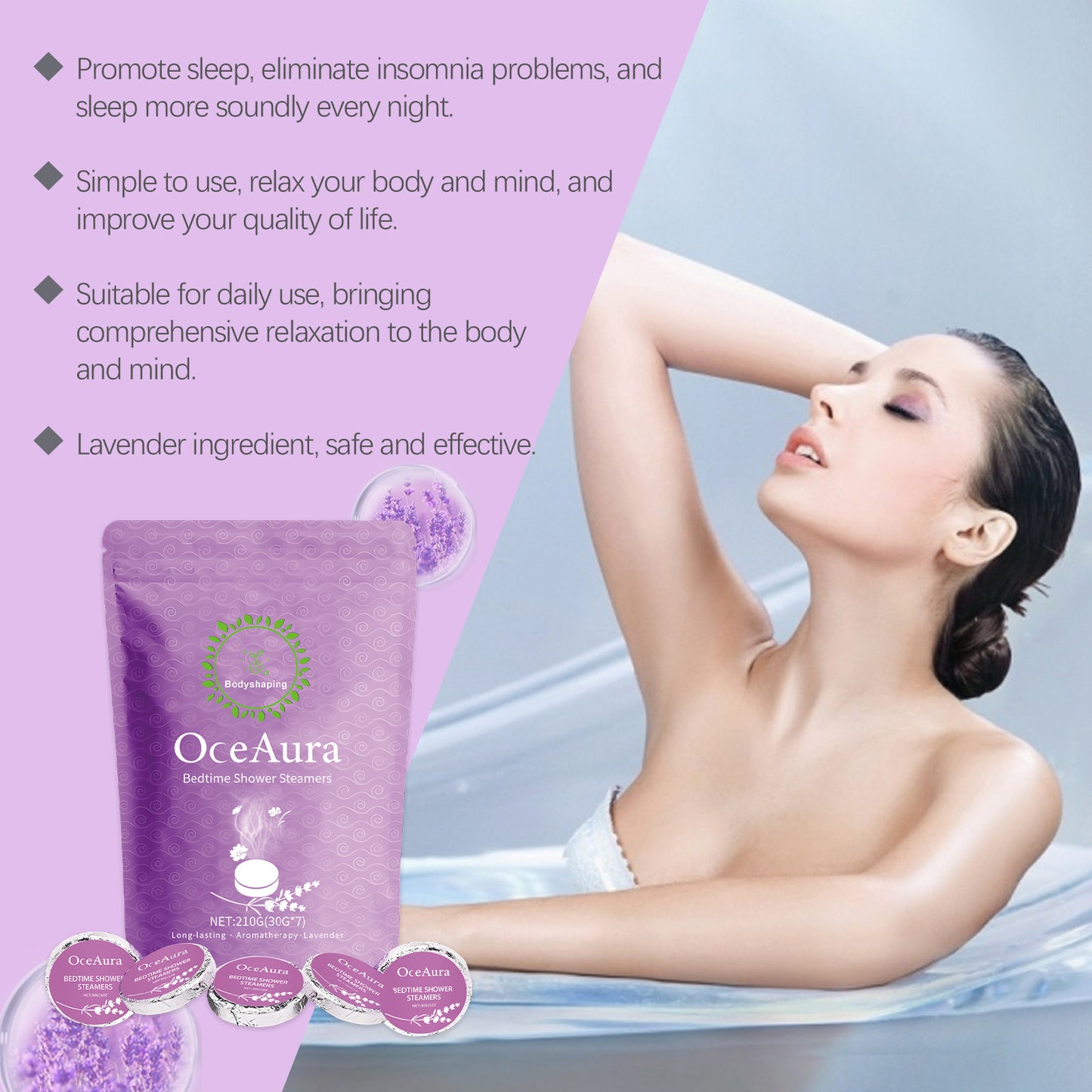 Lavender Aromatherapy Shower Tablets for Relaxation and Stress Relief